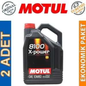 Motul 8100 X-Power 10W60 5 Lt Tam Sentetik Motor Yağı (2 Adet)