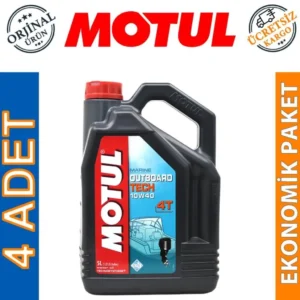 Motul Marine Outboard Tech 10W40 4T 5 Lt Tekne Motor Yağı (4 Adet)