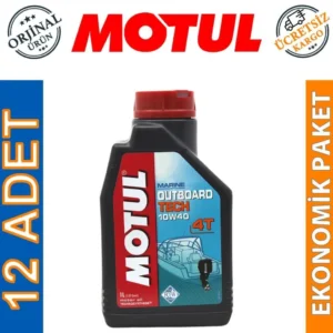 Motul Marine Outboard Tech 4T 10W40 1 Lt Tekne Motor Yağı (12 Adet)