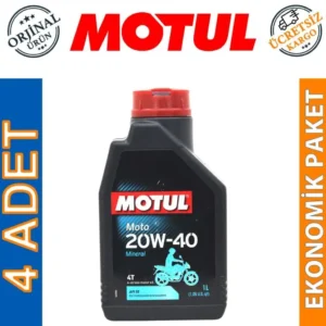 Motul Moto 4T 20W40 1 Lt Mineral Motosiklet Yağı (4 Adet)