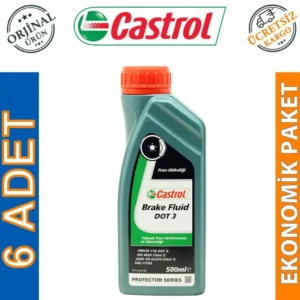 Castrol Brake Fluid DOT 3 500 ML Fren Hidrolik Yağı (6 Adet)