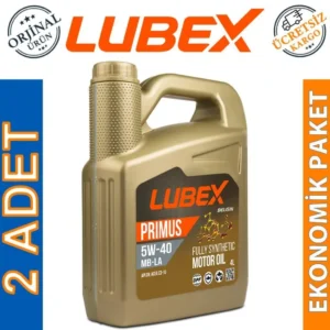 Lubex Primus MB-LA 5W40 4 Lt Tam Sentetik Motor Yağı (2 Adet)